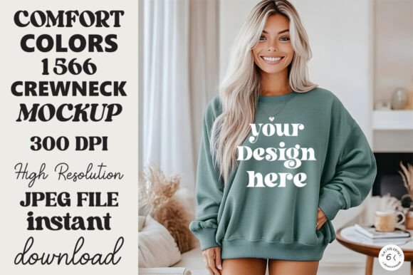 Comfort Colors 1566 Mockup Blue Spruce 1
