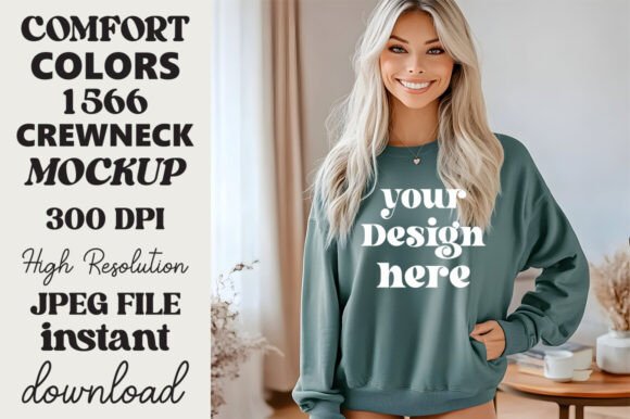 Comfort Colors 1566 Mockup Blue Spruce 7