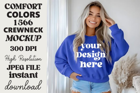 Comfort Colors 1566 Mockup Flow Blue 18