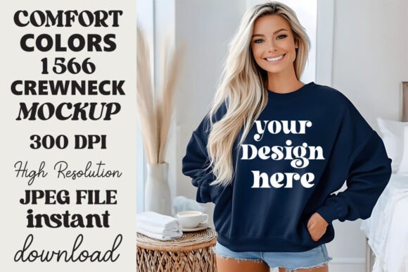 Comfort Colors 1566 Mockup True Navy 18