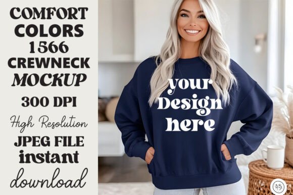 Comfort Colors 1566 Mockup True Navy 4