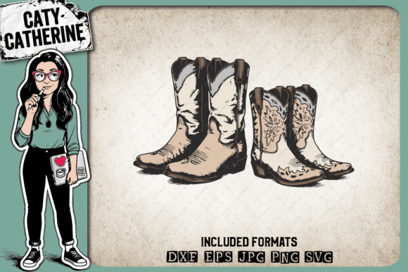 Couples Pair of Cowboy Boots Western SVG Review