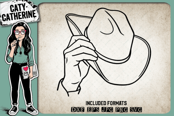 Hand Holding Cowboy Hat – Western SVG