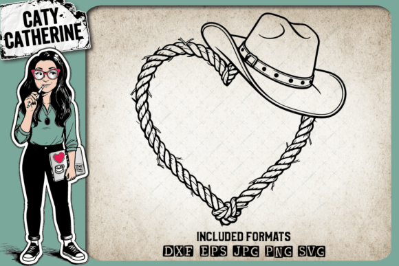 Old Rope Love Heart with Cowboy Hat: A Designer’s Perspective